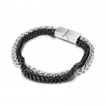 Fashion Cool chic Men's Double Layer titanium Bracelet