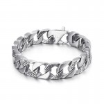   Cool Men's titanium Bracelet with Snake Pattern
