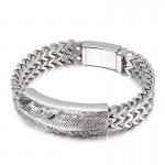  Men's fashion hip-hop feather titanium bracelet