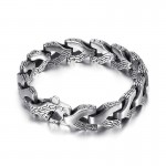   Cool chic style dragon bone men's titanium bracelet
