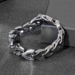   Cool chic style dragon bone men's titanium bracelet