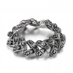   Cool heavy skull stereoscopic men's titanium bracelet