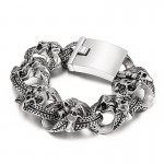  Popular Cool Skull Men's Titanium Bracelet