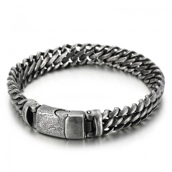   Cool Simple Mesh titanium Snap Men's Bracelet Accessories