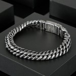   Cool Simple Mesh titanium Snap Men's Bracelet Accessories