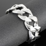  Fashion men's polished hand jewelry titanium bracelet