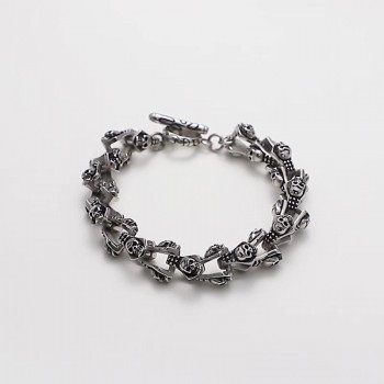 chic men's skull ghost head casting titanium bracelet