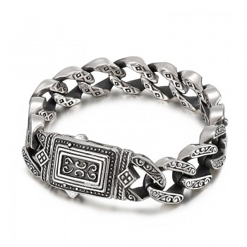  chic style men's casting charm titanium bracelet