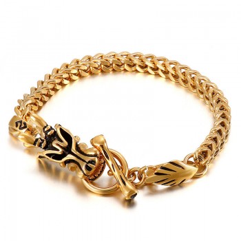 Fashion street Dragon head titaium bracelet