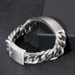 chic gothic rock style sand face bent brand men's titanium bracelet