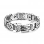  Fashion titanium men's bracelets with diamonds 