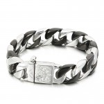  Black titanium bracelet for men