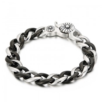  Black titanium bracelet for men