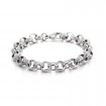 Ancient chic cross O-shaped titanium chain bracelet