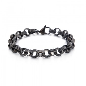 Ancient chic cross O-shaped titanium chain bracelet