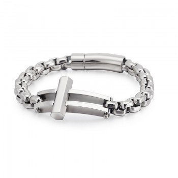 Cross square titanium chain bracelet for men