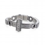  chic men's bent cross titanium bracelet