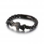 Men's titanium skull bracelet