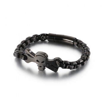 Men's titanium skull bracelet
