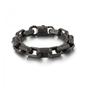 New chic men's pattern titanium tide bracelet