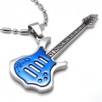 Man High Quality Blue Guitar Pure Titanium Pendant 18353