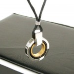 Man 3 Hoop 3 Color Titanium Steel Necklace Free Chain