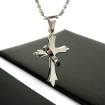 Cool Man Ring Cross Pure Titanium Pendant Free Chain