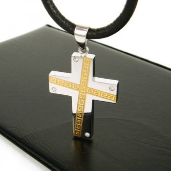 Cool Man Cross Gemstone-Pure Titanium Pendant -New-