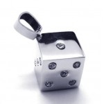 Unique Man Dice Gemstone-Pure Titanium Pendant-new 17021