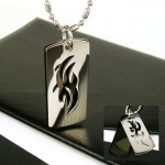 Man 2 Layer symbol Titanium Steel Necklace Free Chain