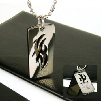 Man 2 Layer symbol Pure Titanium Pendant Free Chain