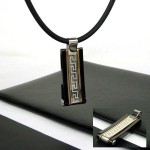 Cool Man Unique Glyph Strip titanium steel necklace-New