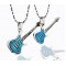 1 Pair Titanium Steel Couples Necklace Pendants Guitar
