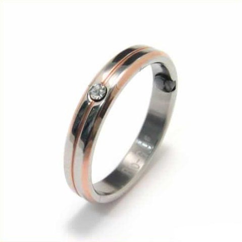 Diamond set 4mm Titanium & Gold Inlaid Court Band Ring