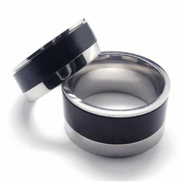 Mens 8mm Black Titanium Ring