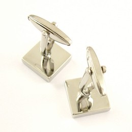 Titanium and Purple Square Funky Cufflinks