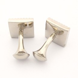 Titanium Square Cufflinks with Blue Zirconia C-581