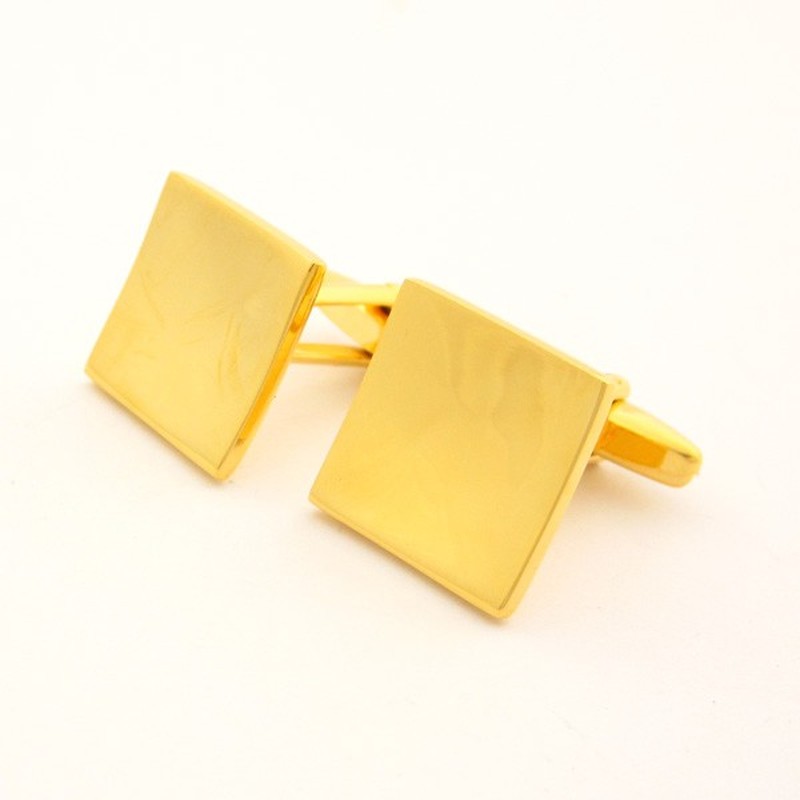 Titanium and Golden IP Plated Concave Square Cufflinks C-215
