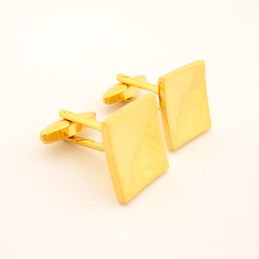 Titanium and Golden IP Plated Concave Square Cufflinks C-215