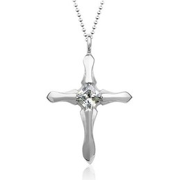 Stylish Mens Titanium Cross Pendant - Free Chain
