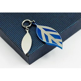 Fashion Blue Leaf Titanium Pendant - Free Chain