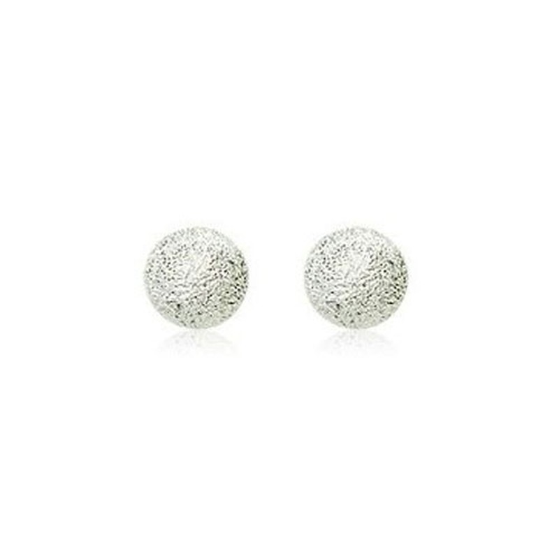 Spherical-Shaped Matte Titanium Earrings