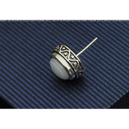 Elegant Retro Oval Titanium Earrings 