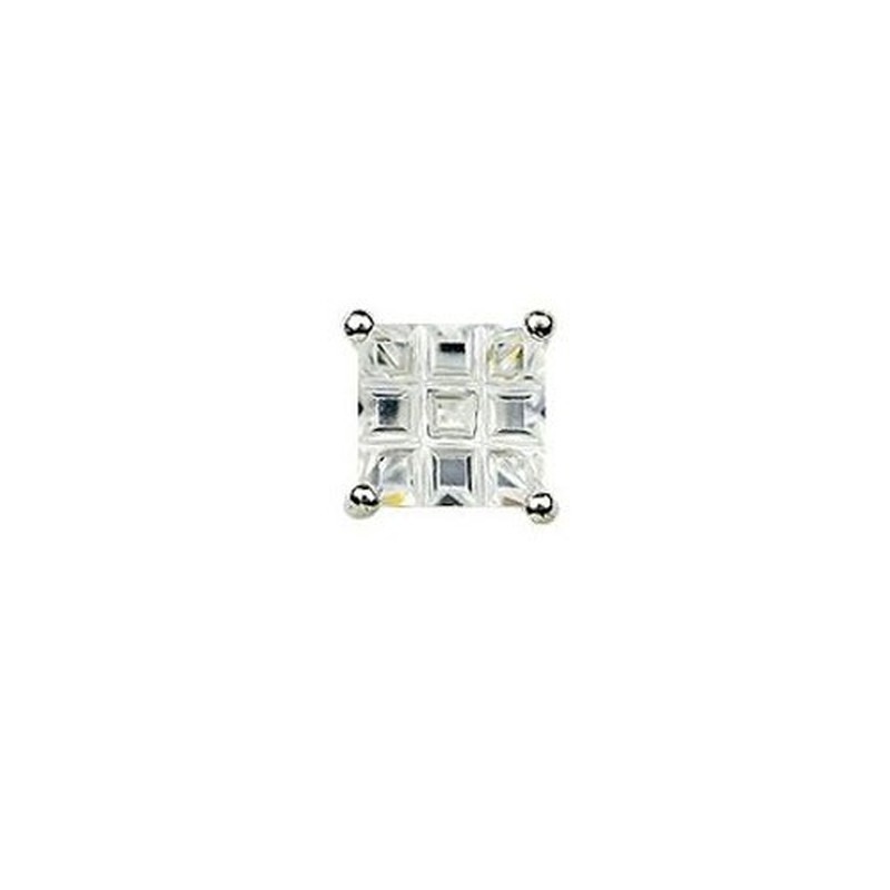 Pure White Square Titanium Earrings 
