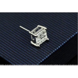 Pure White Square Titanium Earrings 
