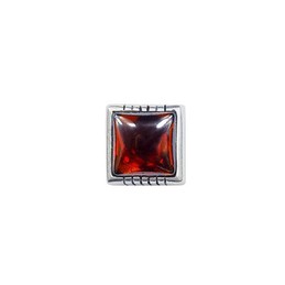 Beautiful Dark Red Square Titanium Earrings