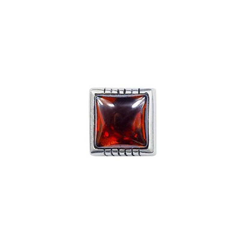 Beautiful Dark Red Square Titanium Earrings