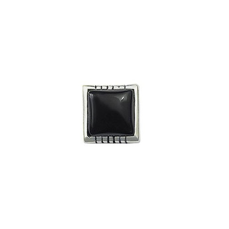 Pure Black Square Titanium Earrings 