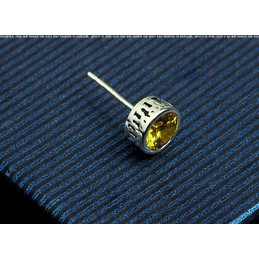 Round Yellow Titanium Earrings 
