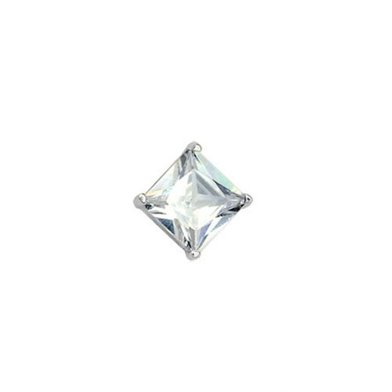 Pure White Square Titanium Earrings 